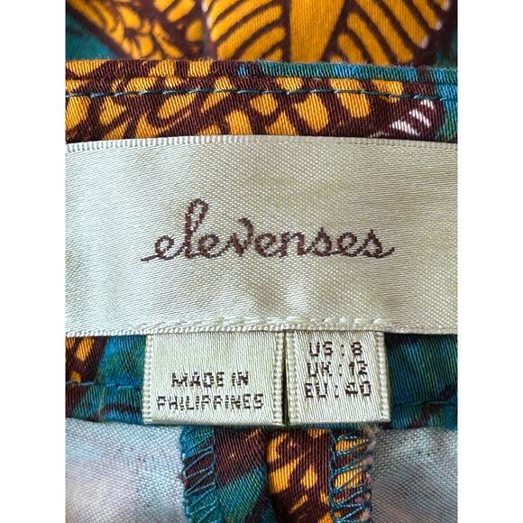 Anthropologie Elevenses Shorts Women 8 Floral Birds Hawaiian Tropical Resortwear - Picture 10 of 12